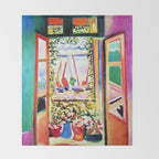 The Open Window Coastal - Floral and Maritime Collioure oil painting by Henri Matisse oil paint Throw Blanket Gallery Image 2