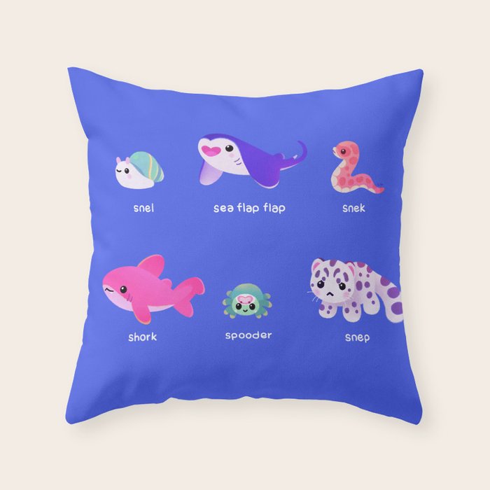 smol frens Throw Pillow Gallery Image 1