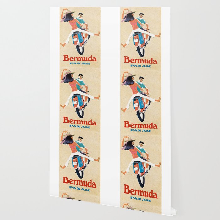 1960 Bermuda Pan American Airlines Travel Poster Wallpaper Gallery Image 2