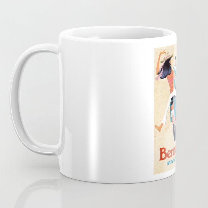 1960 Bermuda Pan American Airlines Travel Poster Coffee Mug Gallery Image 3
