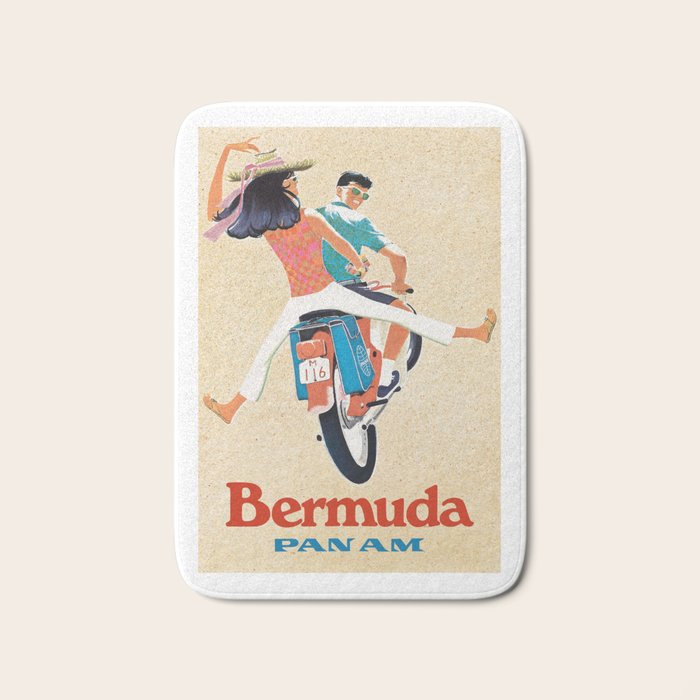 1960 Bermuda Pan American Airlines Travel Poster Bath Mat Gallery Image 1