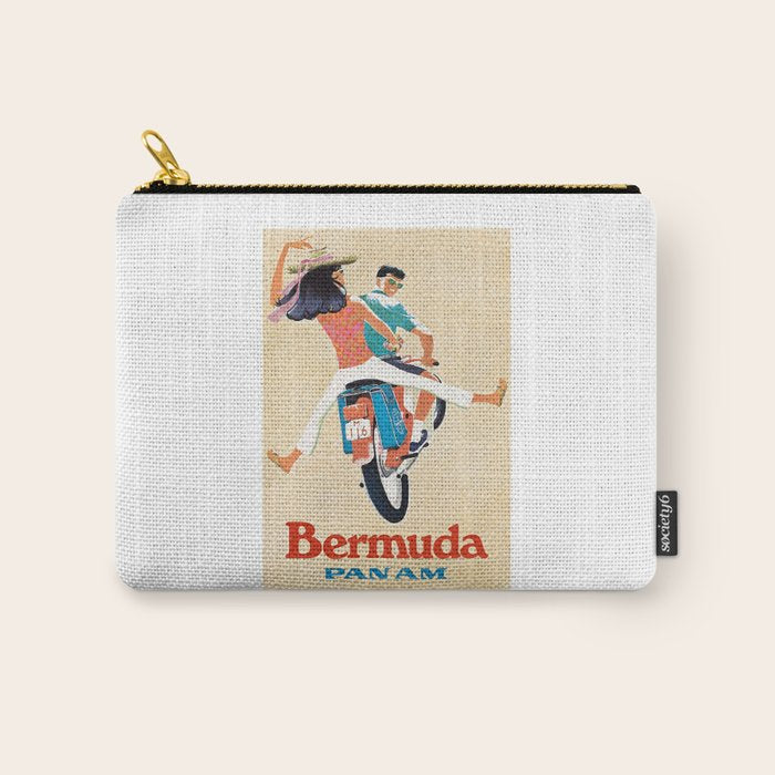 1960 Bermuda Pan American Airlines Travel Poster Carry All Pouch Gallery Image 1