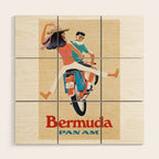 1960 Bermuda Pan American Airlines Travel Poster Wood Wall Art Gallery Image 1