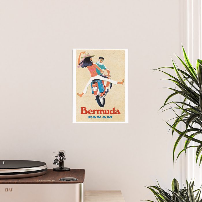 1960 Bermuda Pan American Airlines Travel Poster Poster Gallery Image 2