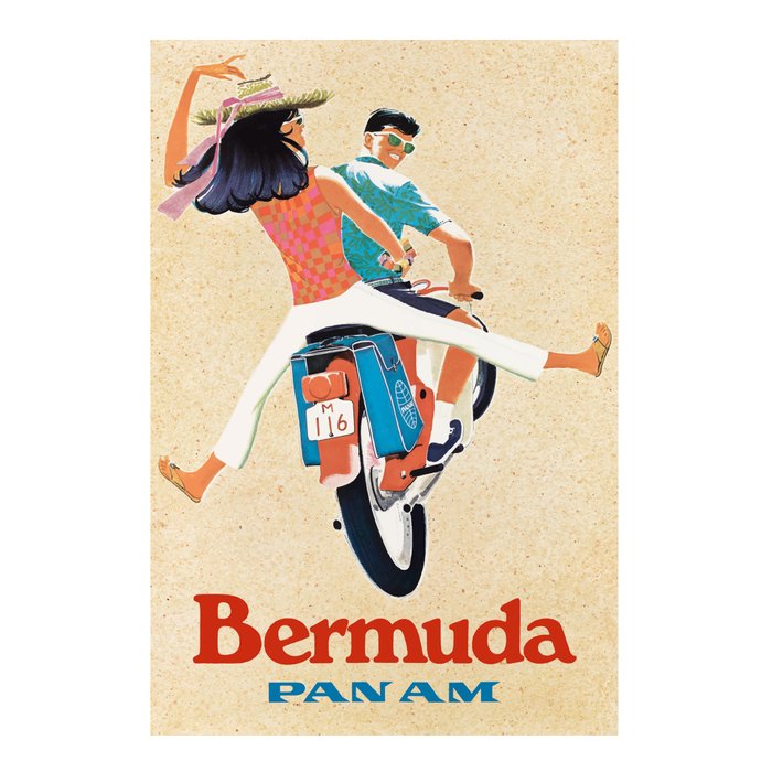 1960 Bermuda Pan American Airlines Travel Poster Coffee Mug Gallery Image 2