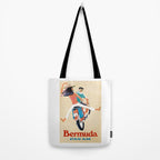 1960 Bermuda Pan American Airlines Travel Poster Tote Bag Gallery Image 2