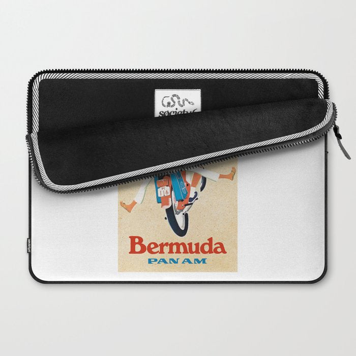 1960 Bermuda Pan American Airlines Travel Poster Laptop Sleeve Gallery Image 2