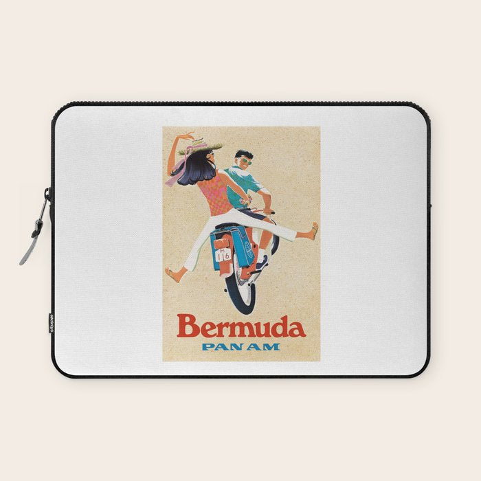 1960 Bermuda Pan American Airlines Travel Poster Laptop Sleeve Gallery Image 1