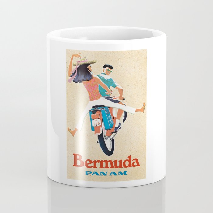 1960 Bermuda Pan American Airlines Travel Poster Coffee Mug Gallery Image 4