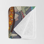 Alaskan salmon dusk Throw Blanket Gallery Image 3