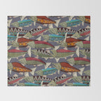 Alaskan salmon dusk Throw Blanket Gallery Image 2