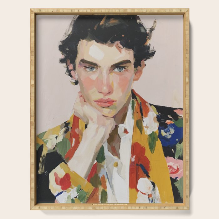 Floral Gaze Portrait Serving Tray Gallery Image 1