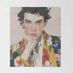 Floral Gaze Portrait Throw Blanket Gallery Image 2