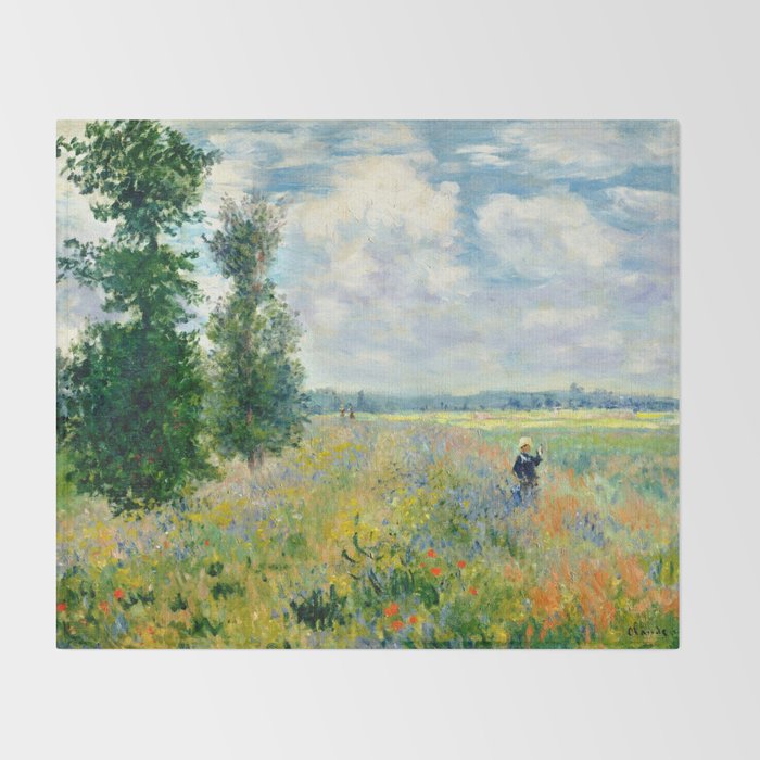 Claude Monet "Poppy Field, Argenteuil" Throw Blanket Gallery Image 2