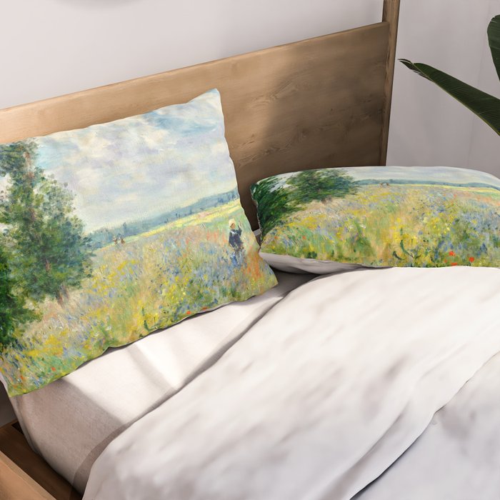 Claude Monet "Poppy Field, Argenteuil" Pillow Sham Gallery Image 2