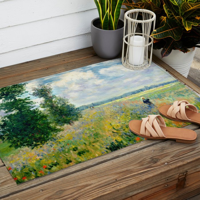 Claude Monet "Poppy Field, Argenteuil" Outdoor Rug Gallery Image 2