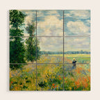 Claude Monet "Poppy Field, Argenteuil" Wood Wall Art Gallery Image 1