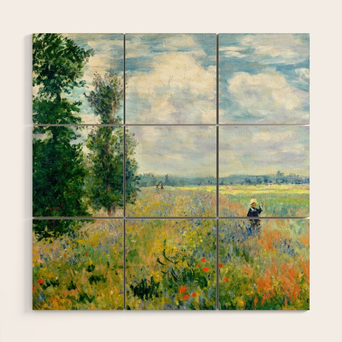 Claude Monet "Poppy Field, Argenteuil" Wood Wall Art Gallery Image 1