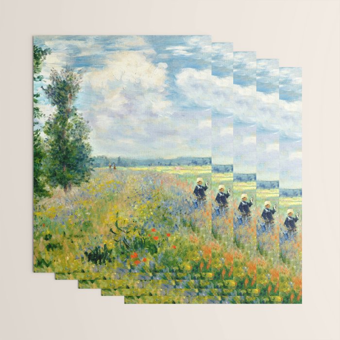 Claude Monet "Poppy Field, Argenteuil" Wrapping Paper Gallery Image 3