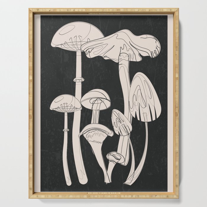 Abstract Mushrooms 7 Serving Tray Gallery Image 1