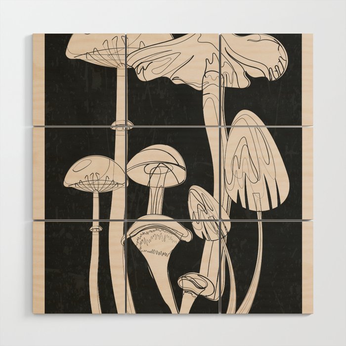 Abstract Mushrooms 7 Wood Wall Art Gallery Image 1