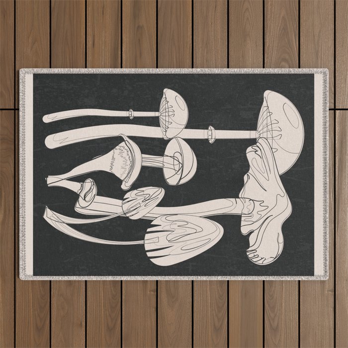 Abstract Mushrooms 7 Outdoor Rug Gallery Image 1