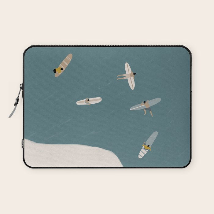 Surfers Surfing at the Sea Laptop Sleeve Gallery Image 1