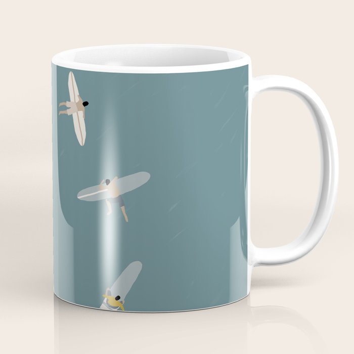 Surfers Surfing at the Sea Coffee Mug Gallery Image 1