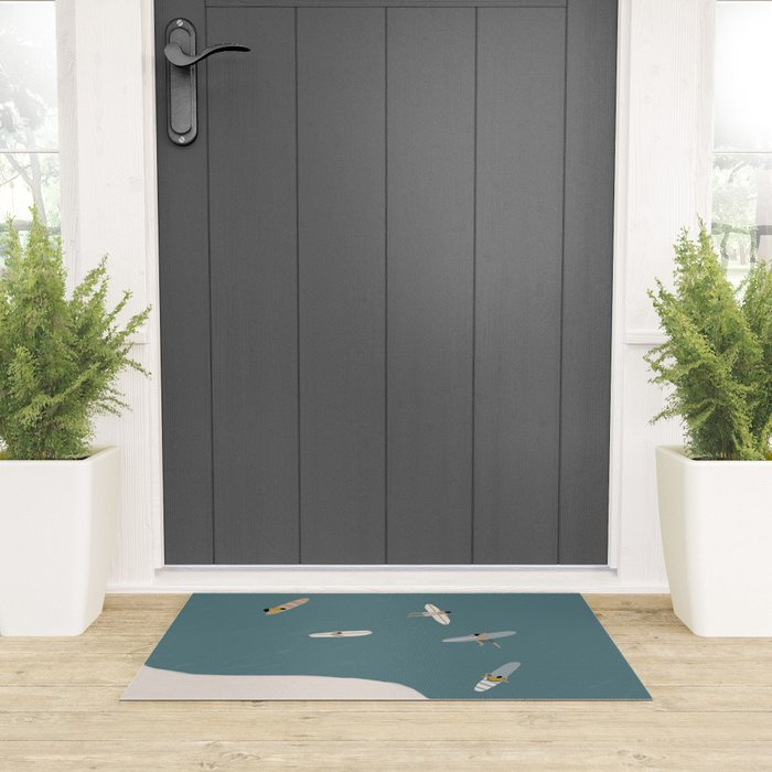 Surfers Surfing at the Sea Welcome Mat Gallery Image 3