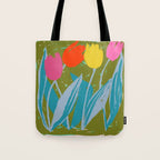 Summer Block Of Tulips Tote Bag Gallery Image 1