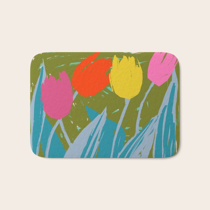 Summer Block Of Tulips Bath Mat Gallery Image 1