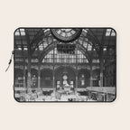 Penn Station 370 Seventh Avenue Train Station Concourse New York black and white photography - photo Laptop Sleeve Gallery Image 1