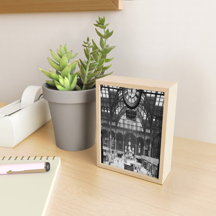 Penn Station 370 Seventh Avenue Train Station Concourse New York black and white photography - photo Mini Art Print Gallery Image 2