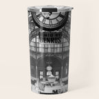 Penn Station 370 Seventh Avenue Train Station Concourse New York black and white photography - photo Travel Mug Gallery Image 1