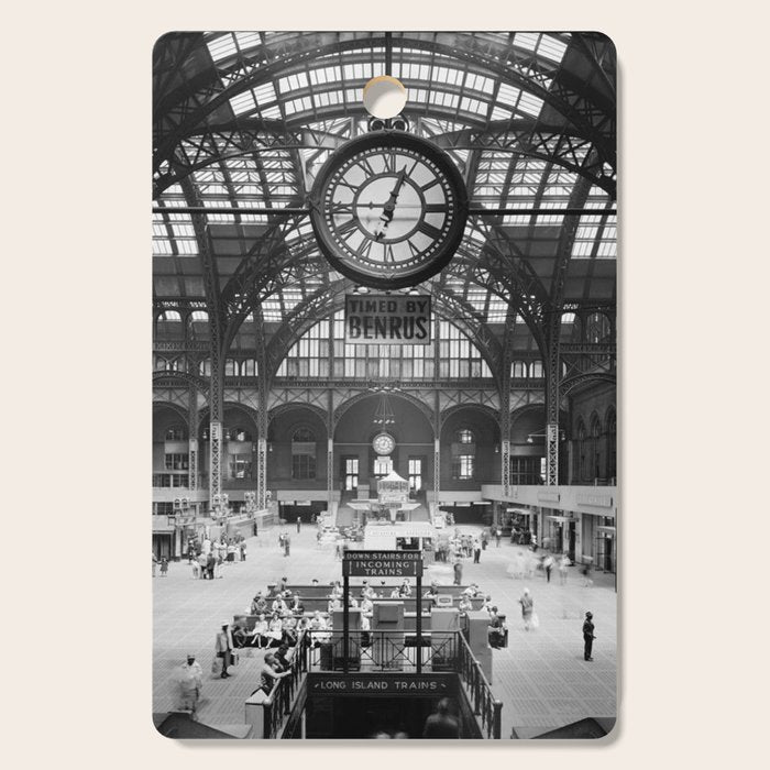 Penn Station 370 Seventh Avenue Train Station Concourse New York black and white photography - photo Cutting Board Gallery Image 1