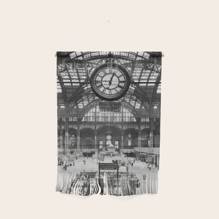 Penn Station 370 Seventh Avenue Train Station Concourse New York black and white photography - photo Wall Hanging Gallery Image 1