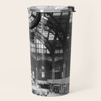Penn Station 370 Seventh Avenue Train Station Concourse New York black and white photography - photo Travel Mug Gallery Image 2