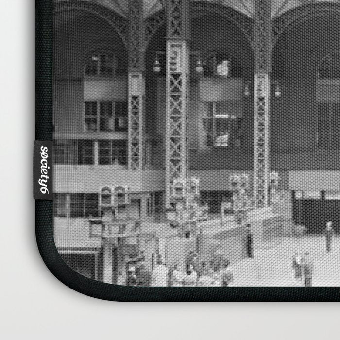 Penn Station 370 Seventh Avenue Train Station Concourse New York black and white photography - photo Laptop Sleeve Gallery Image 3