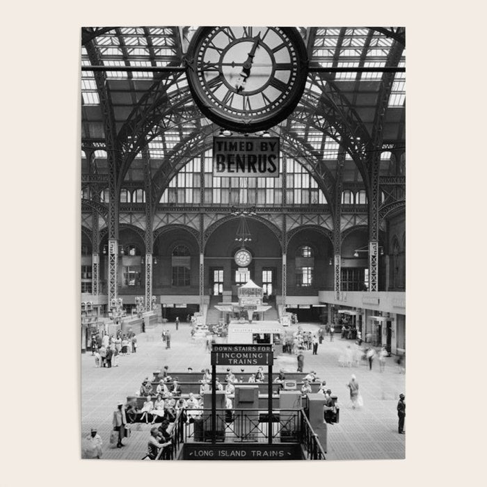 Penn Station 370 Seventh Avenue Train Station Concourse New York black and white photography - photo Poster Gallery Image 4