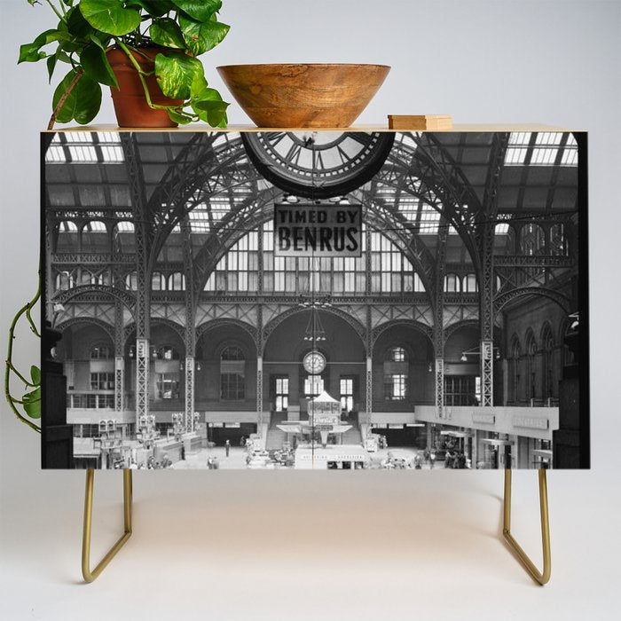 Penn Station 370 Seventh Avenue Train Station Concourse New York black and white photography - photo Credenza Gallery Image 1