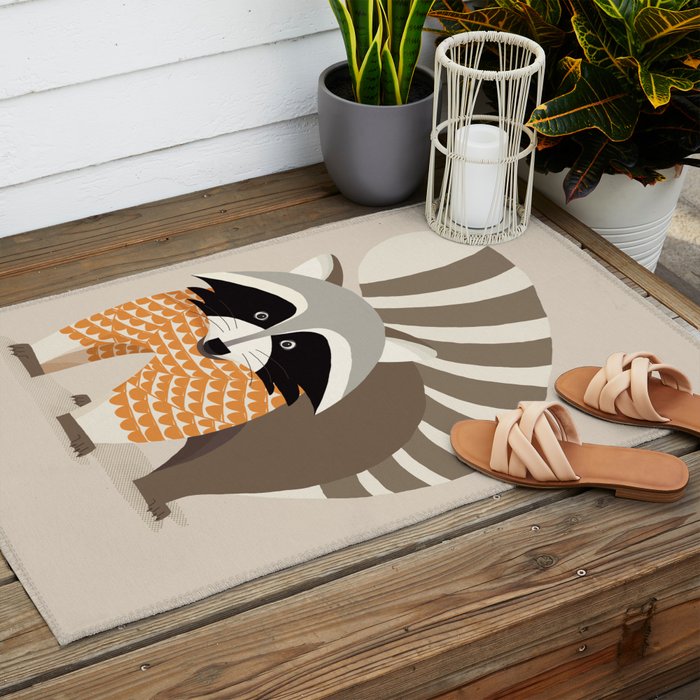 Whimsical Raccoon Outdoor Rug Gallery Image 2