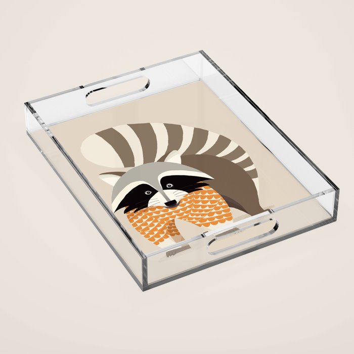 Whimsical Raccoon Acrylic Tray Gallery Image 1