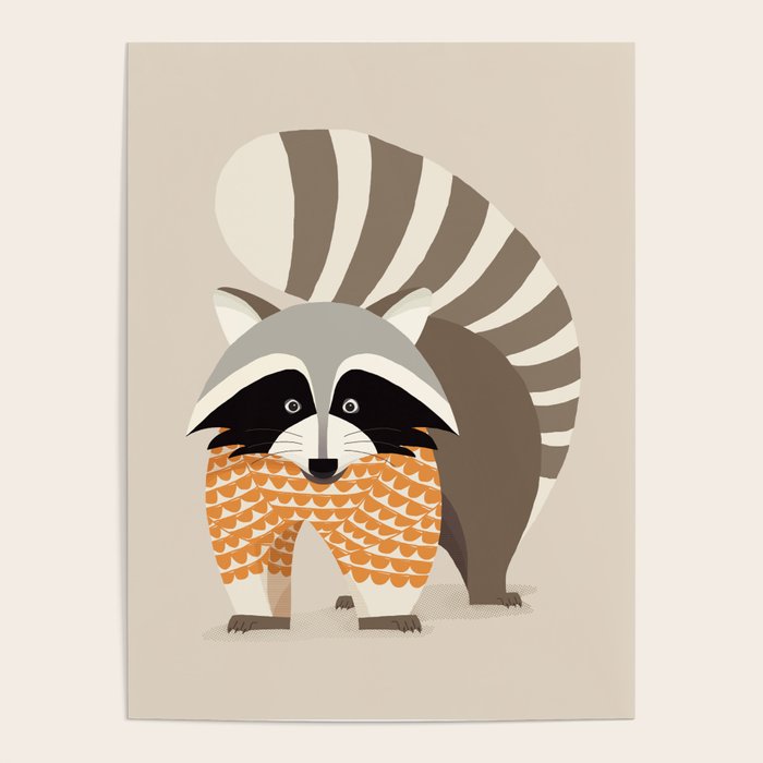 Whimsical Raccoon Poster Gallery Image 1