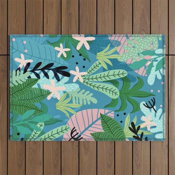 Into the jungle - twilight Outdoor Rug Gallery Image 1