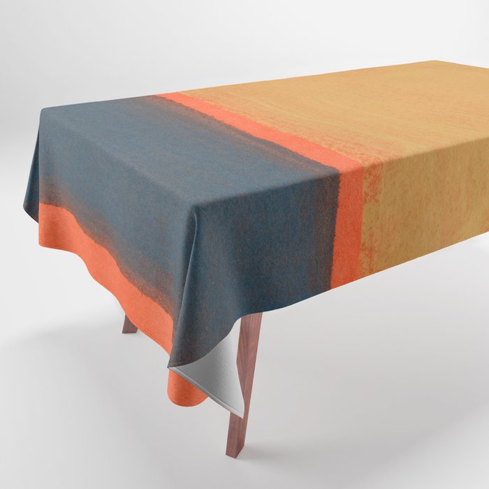 Colourful Field Lemon Slate Blue Tablecloth Gallery Image 1
