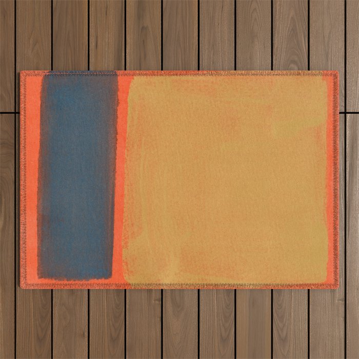 Colourful Field Lemon Slate Blue Outdoor Rug Gallery Image 1