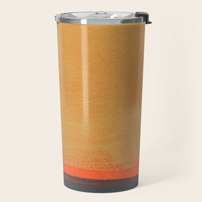 Colourful Field Lemon Slate Blue Travel Mug Gallery Image 2