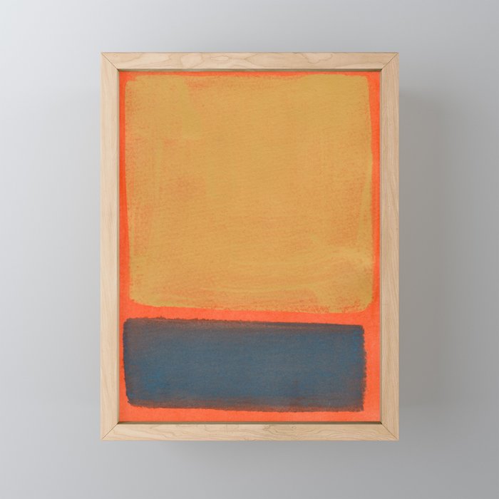 Colourful Field Lemon Slate Blue Mini Art Print Gallery Image 1