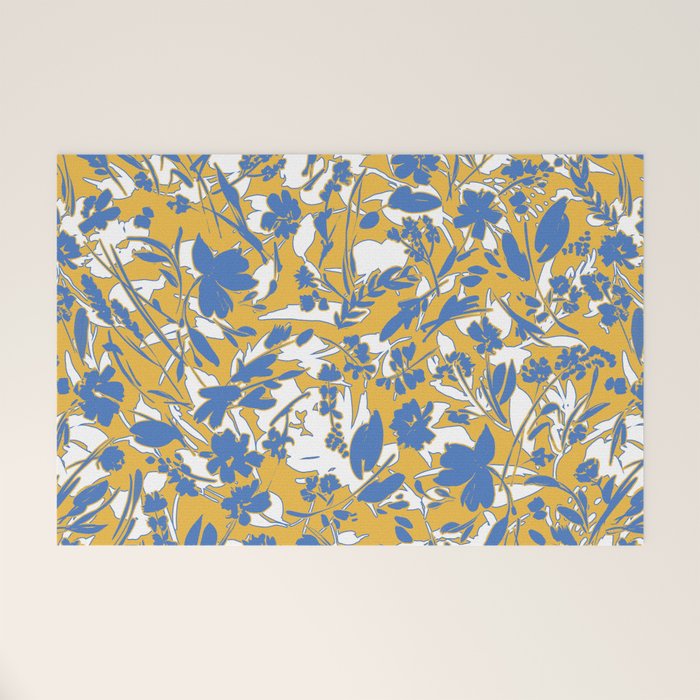 Simplistic silhouette flowers YB Welcome Mat Gallery Image 1