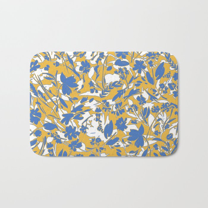 Simplistic silhouette flowers YB Bath Mat Gallery Image 1